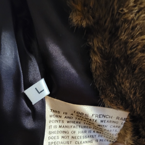 Vintage Elan 100% French Rabbit Fur Coat Size L Brown Mid Length - Picture 7 of 10